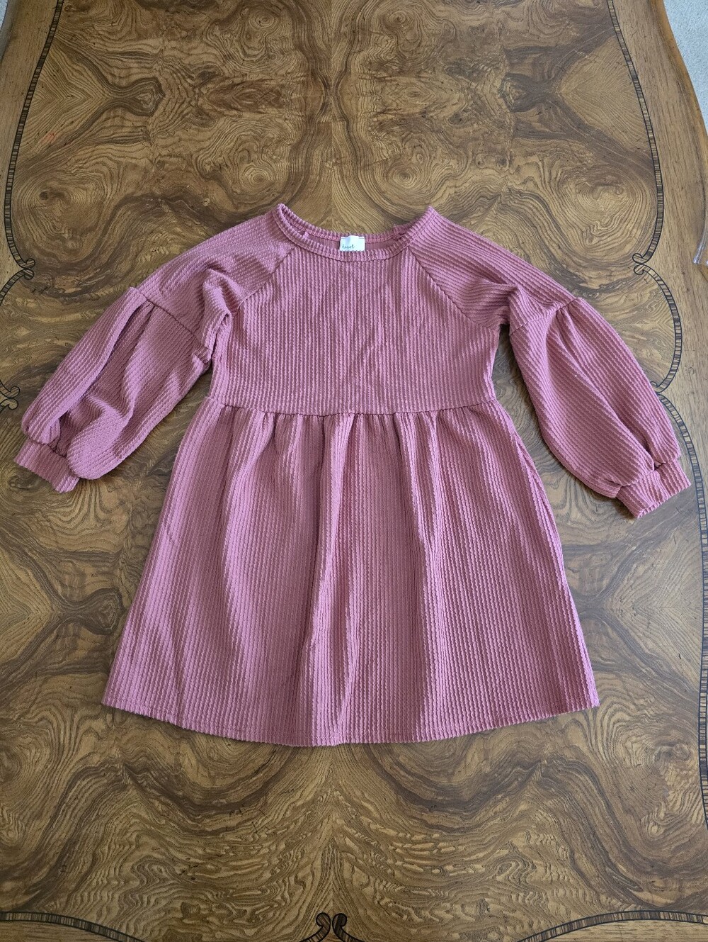 Heart and Arrow Long Sleeve Knit Dress Girls Size 6 Dusty Rose